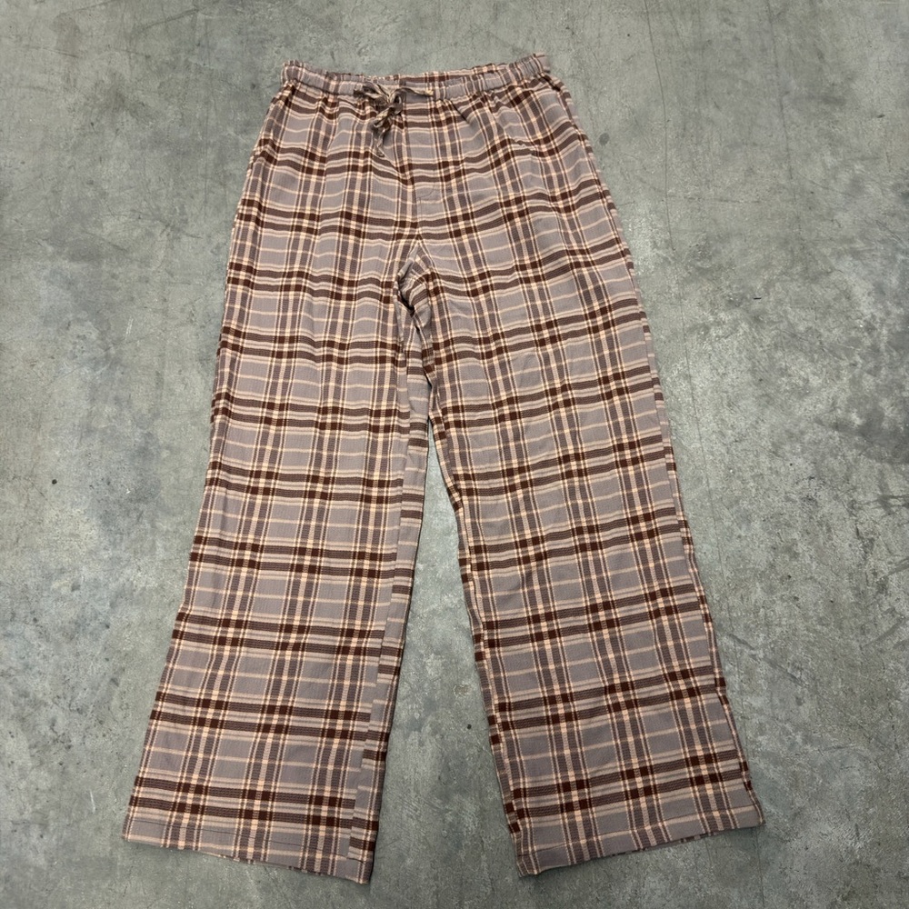 Sincerely Jules Men's Brown & Beige Plaid Drawstring Joggers